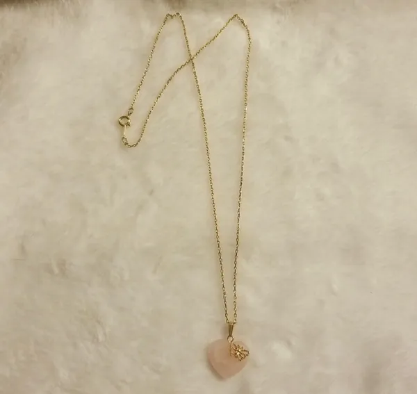 Avon Heart Butterfly Quartz Necklace Gold - Image 3