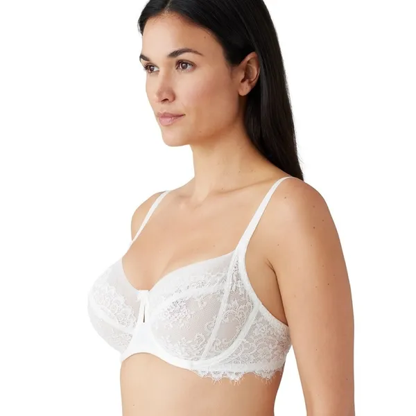 NWT Wacoal Center Stage Underwire Unlined Bra White Lace Mesh 855323 Size 32D - Image 2