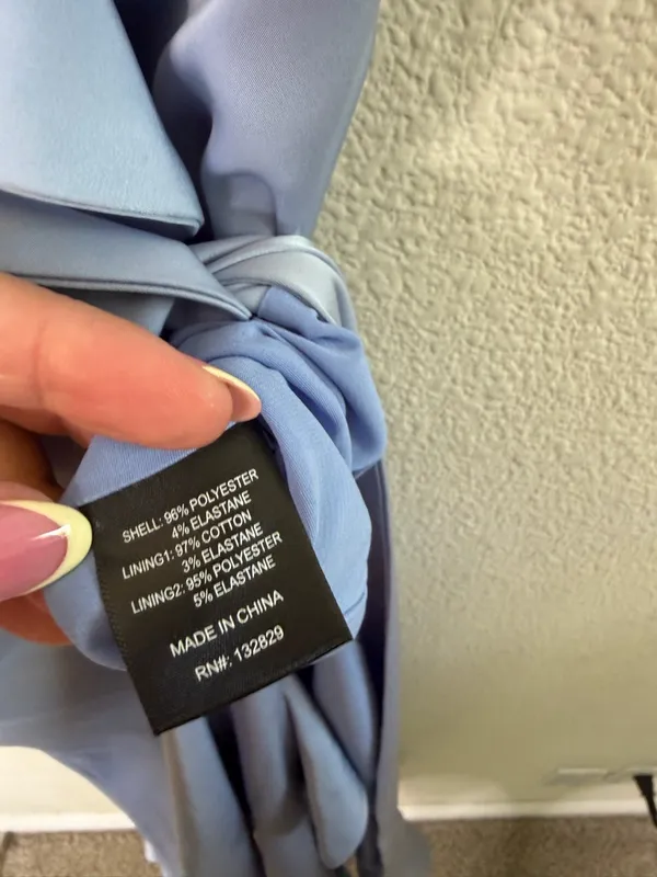 NBD Revolve Luna Gown in Baby‎ Blue Maxi Dress Ruffle Formal Cocktail Womens M - Image 7