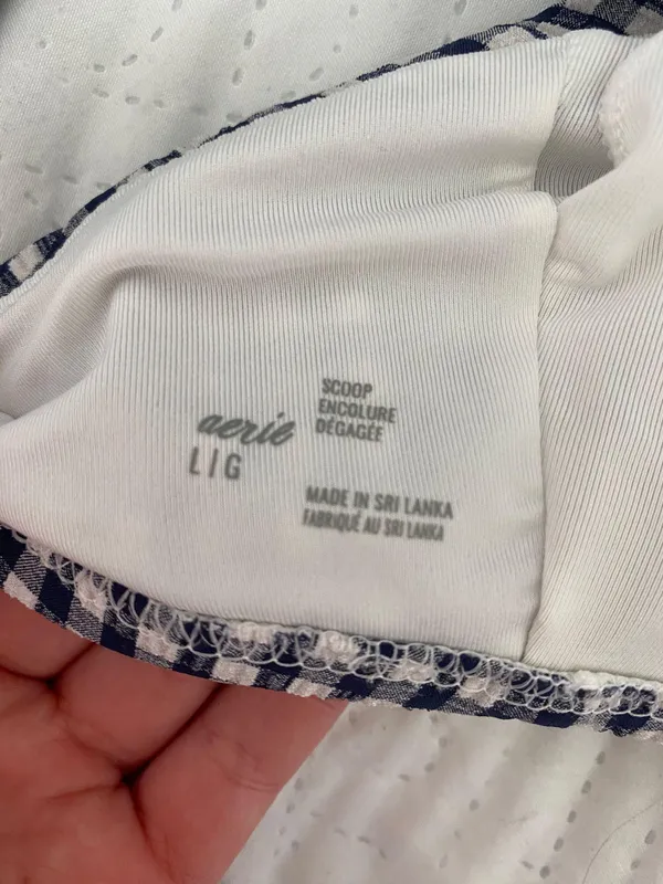 Aerie Scoop Gingham Swim Top - Image 2
