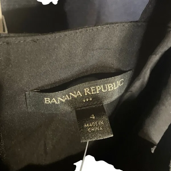 Banana Republic Black Square Neck Peplum Top size 4 NEW #756 - Image 7