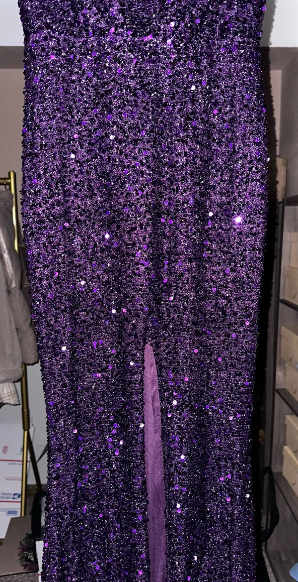 Miss Look Maxi purple sequin prom dress - Image 4