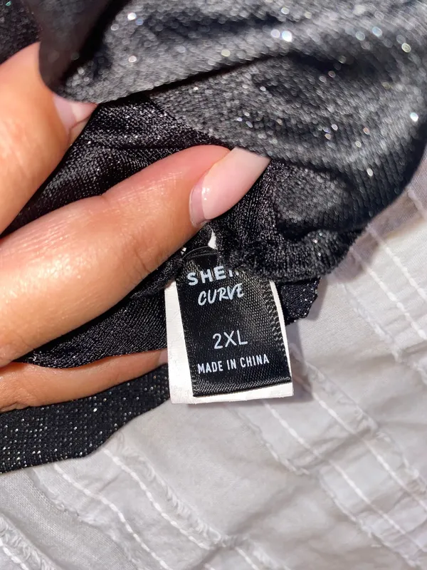 SheIn Sparkle Bodycon Dress Black Size XXL - Image 2