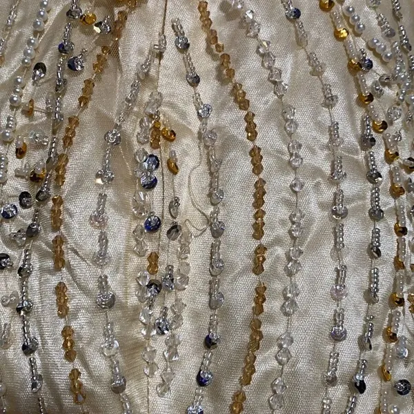 Women’s Gold Fully Beaded Dress M **READ DESCRIPTION** - Image 13