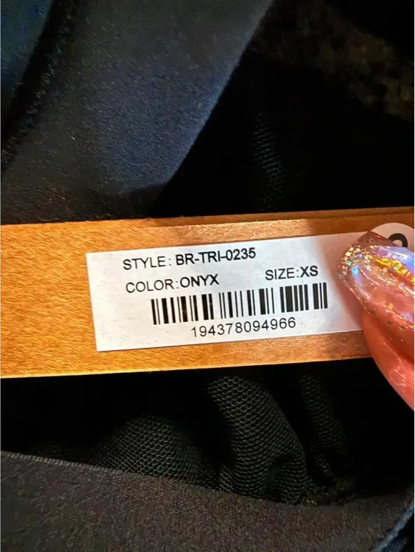 SKIMS Triangle Crossover Bra Onyx XS NWT - Image 7