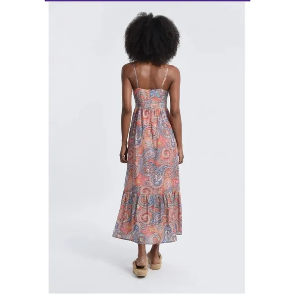 Molly Bracken Printed‎ Long Dress in Pink Isabelle Size XS - Image 3