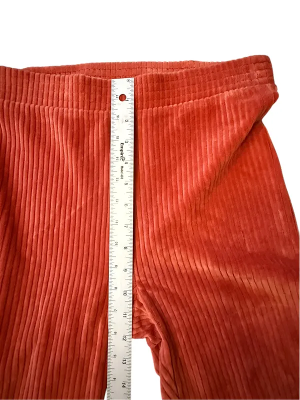 Aerie Ribbed Flare Pants Women’s M Burnt Orange Pull On Stretch - Image 14