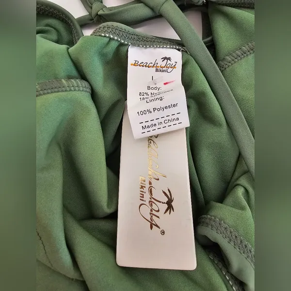 NWT Beach Joy Sage Green Cascading Ruffle One Piece Swimsuit - Large - Image 6