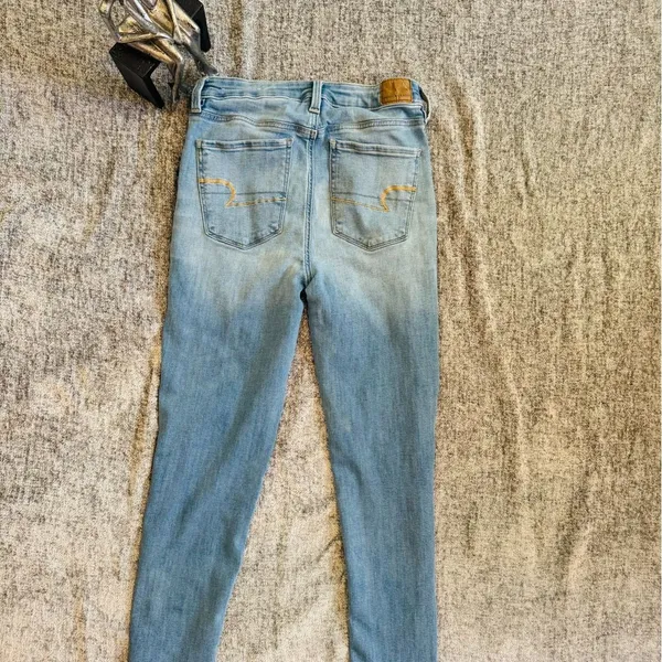 American Eagle Outfitters Light Blue Straight Leg Jeans - Image 3