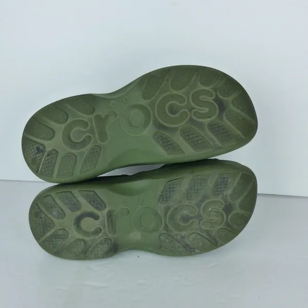 Crocs Soho Y Strap Sandals Womens 8 Army Green Platform Chunky Gem Charms Y2K - Image 11