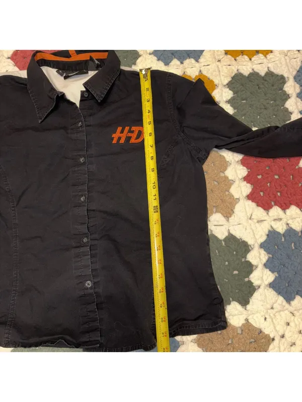 Harley-Davidson VtG Y2K Womans XL Embroidered Button-Up Shirt HD Logo - Image 8