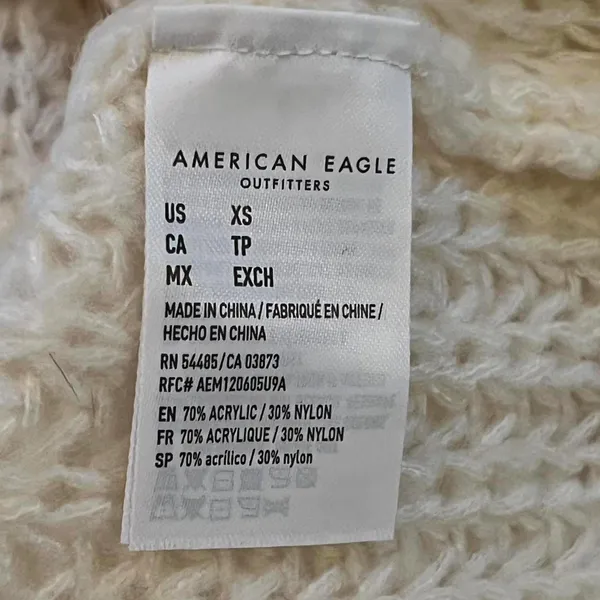 American Eagle chunky knit sweater oversized cream slouchy cozy 🤍 Size XS - Image 6