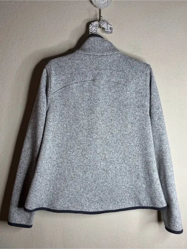 Lululemon Its Fleecing Cold Zip Up Heathered White/Dark Carbon size 8 - Image 3