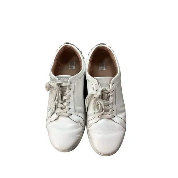 FitFlop‎ Rally Stud Heels Backtab Leather Sneaker Women's 9 White Anatomicush - Image 3