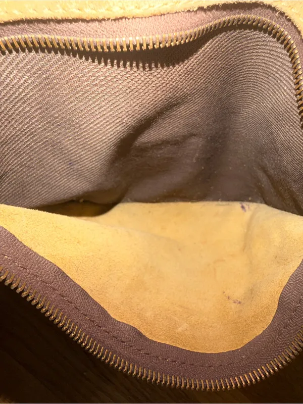 Sundance Suede Shoulder Bag in Taupe with Brown Leather Strap - Image 7