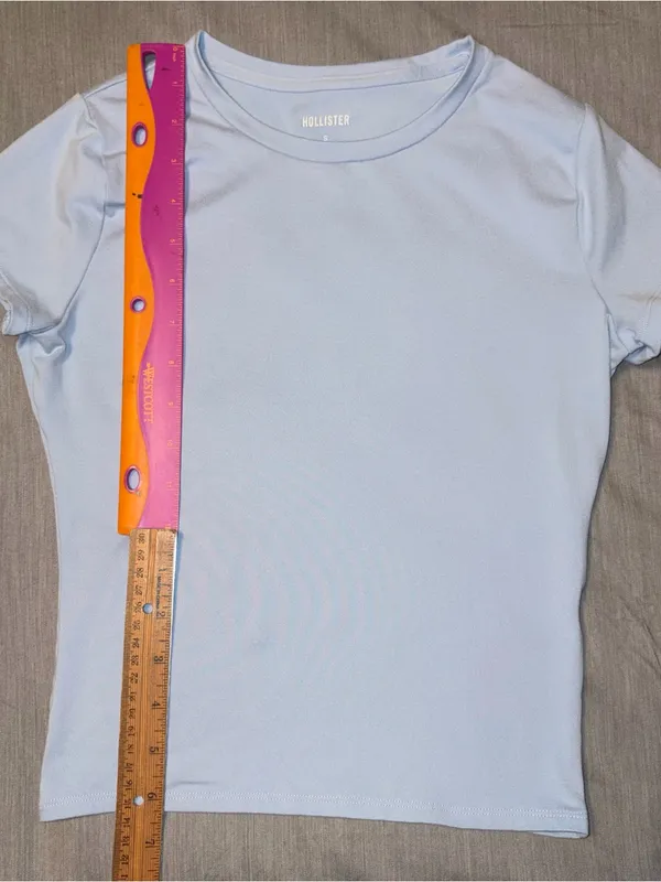 Hollister Baby Tee, Light Blue Short Sleeve T-shirt, Small - Image 4