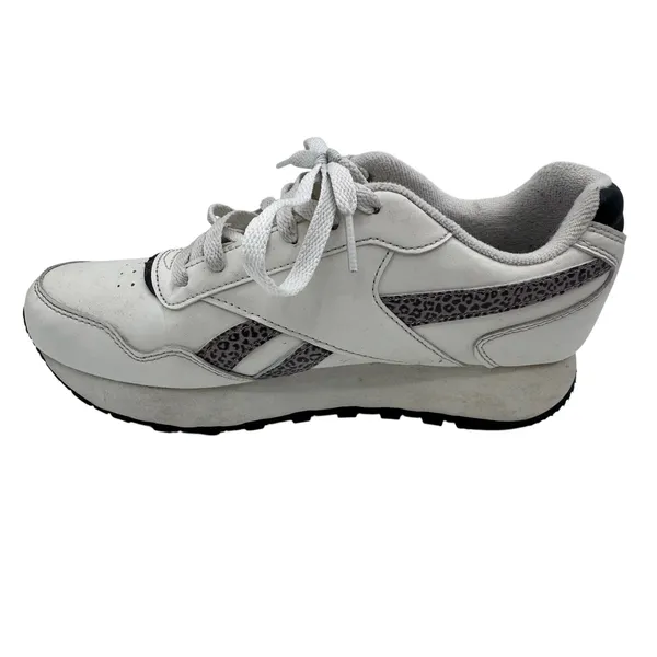 Reebok Women's 8.5 White Sneakers Royal Glide Platform‎ Leopard Print - Image 6