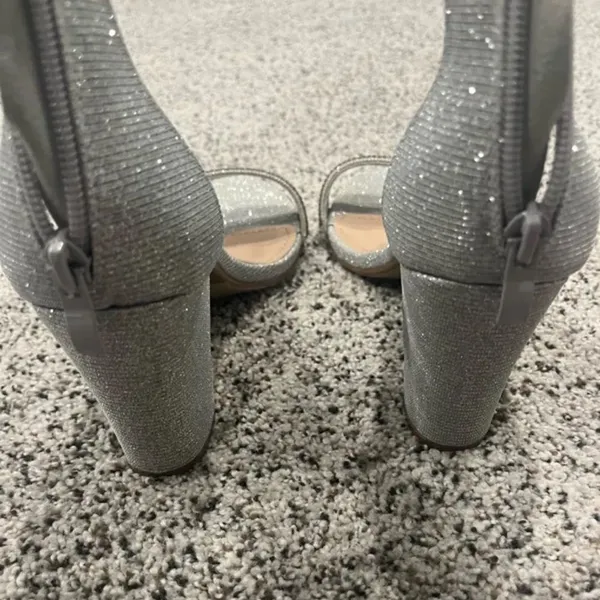TOP Moda Silver Delia-80 Ankle Strap Rhinestone High Heel Sandal - Image 5
