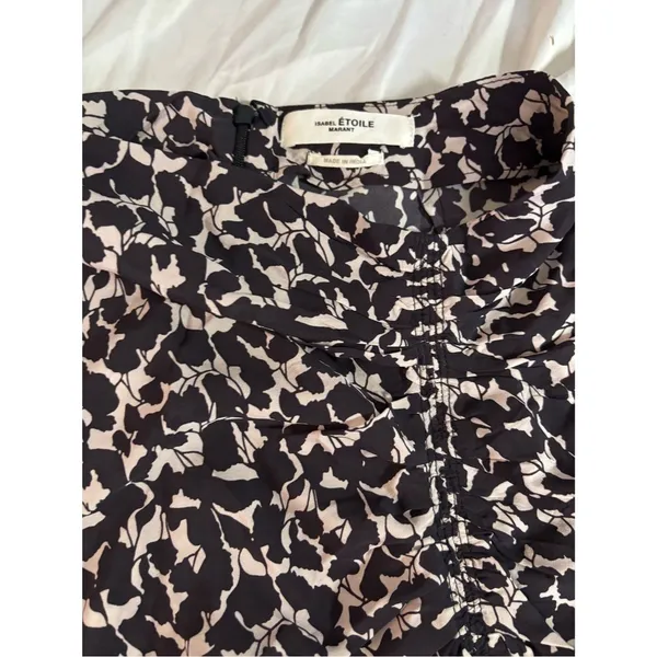 Isabel Marant Étoile Floral Ruched Ruffle Skirt Black Beige French Designer - Image 3