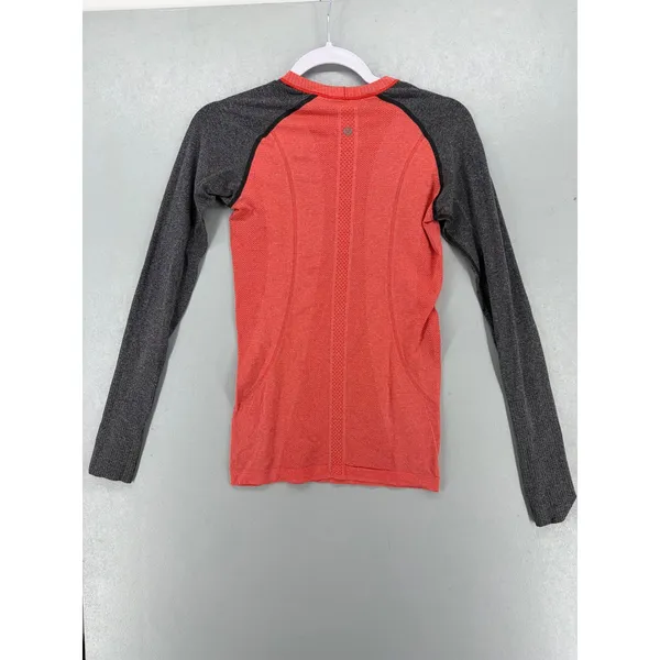 Lululemon Womens Swiftly Tech Long Sleeve‎ Red Gray Colorblock 4 - Image 3