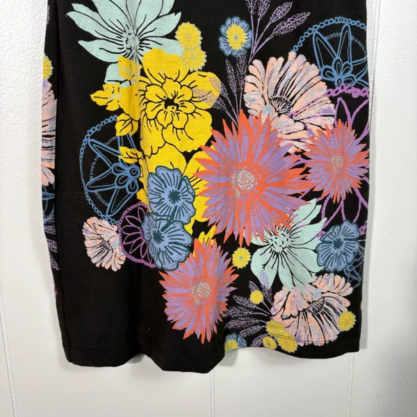 Free People Ikebana Black Mesh Cutout Design Floral Sleeveless Mini Dress XS - Image 2