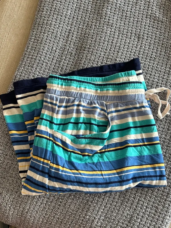 Max Studio Tie Waist Stripe Midi Skirt in Blue, Teal, Navy & Cream | Size Large - Image 11