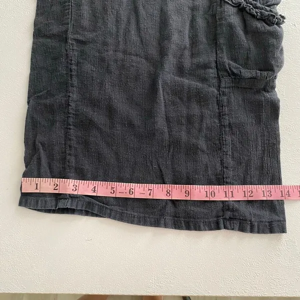 Soft Surroundings Black Linen Blend Wide Leg Cargo Pants Women’s L Boho Resort - Image 8