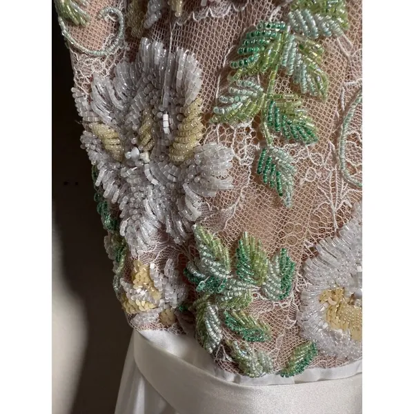 Sherri Hill Floral Beaded Mini Dress – Beaded Bodice, Chiffon Skirt, Size 2 - Image 7