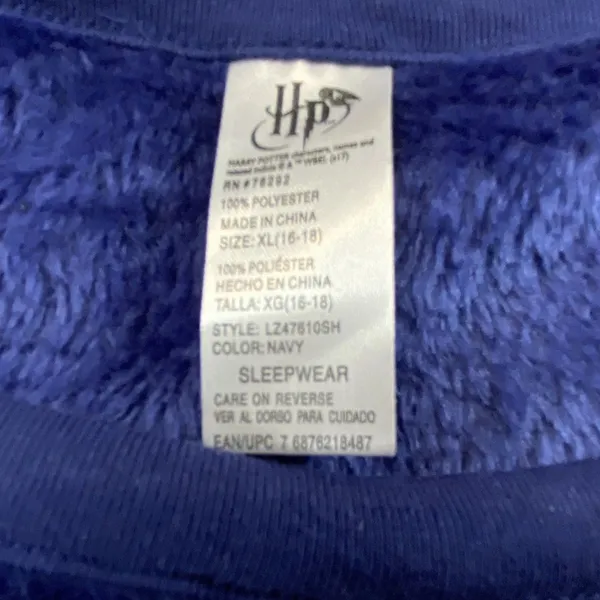 Harry Potter Womens Sleepwear Size XL Blue Logo Sweater Pullover Crewneck - Image 4