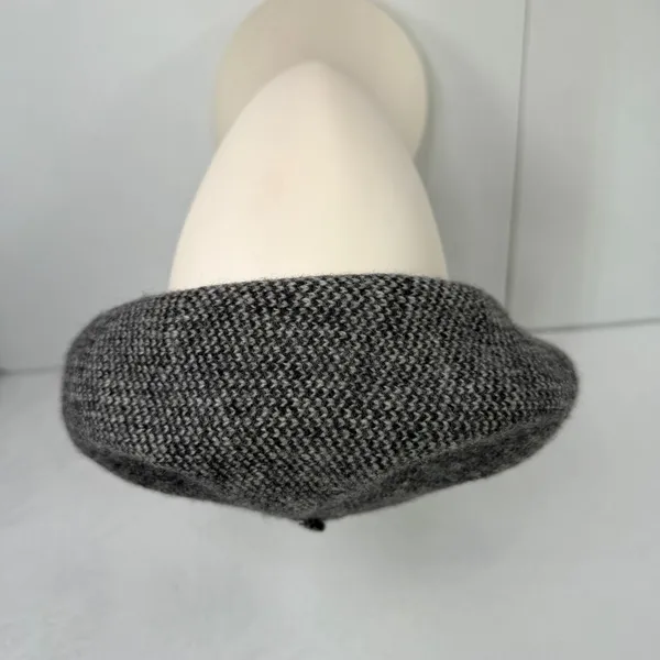 Zara Medium Wool Blend Beret Grey Textured Knit Winter Hat French Chic Accessory - Image 4