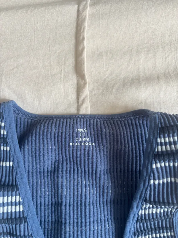 Blue Striped Aerie Cropped Tank - Image 3