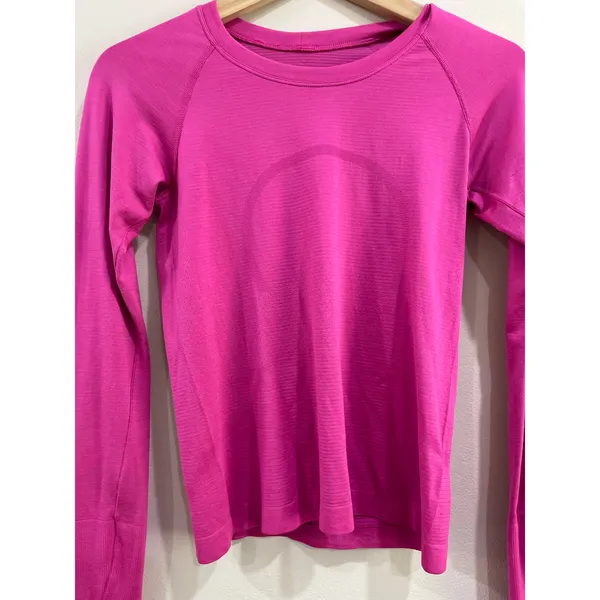 Lululemon Swiftly Tech Long Sleeve Sonic Pink‎ Running Top Size 4 - Image 4