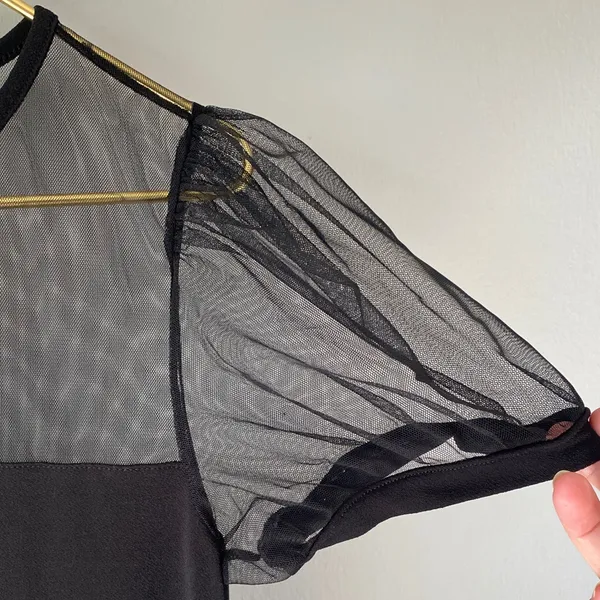 Express Black Top with Sheer Sleeves - Image 5