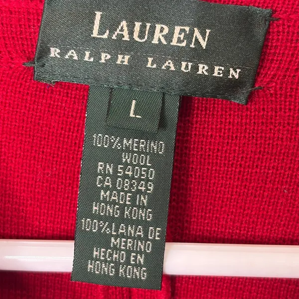 Lauren Ralph Lauren Red Merino Wool Coat Women's L - Image 3