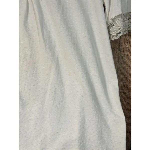 Vtg 80s Christian Dior Saks Fifth Avenue Lace Nightgown Cream White Slip Dress - Image 7
