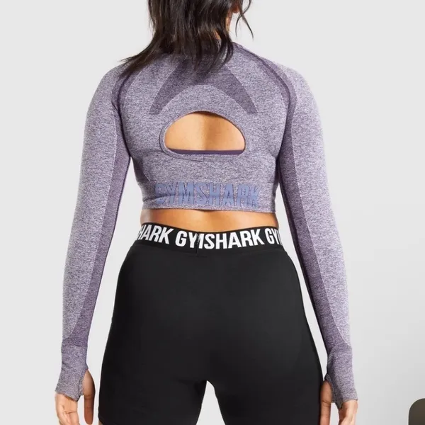 Gymshark | Purple Ultra‎ Flex Sports Long Sleeve Workout Crop Top, S - Image 4