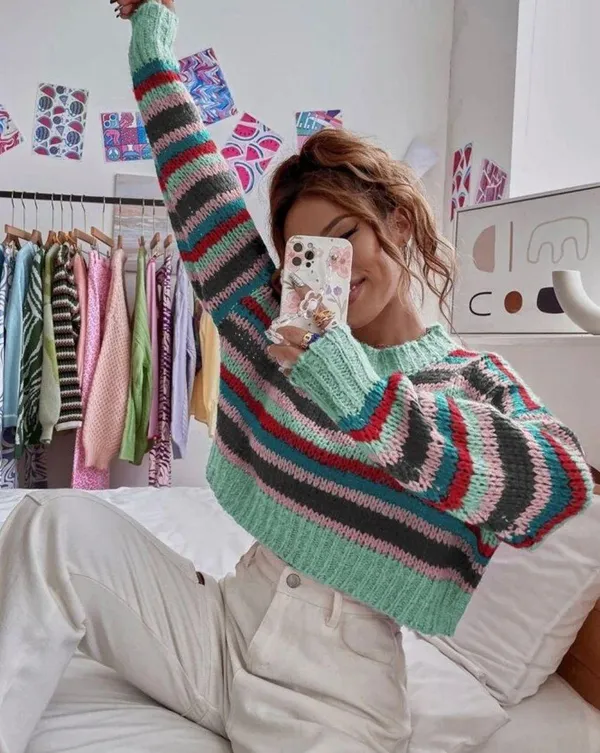 ASOS Striped crop sweater - Image 3