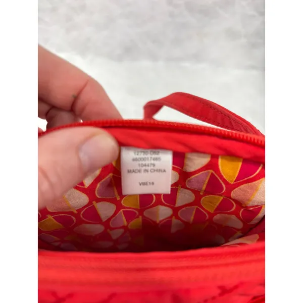 Vera Bradley Red Quilted Crossbody Bag Flap ID Window Wallet Purse - Image 10