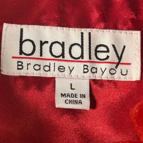 Bradley Bayou Red Suede Leather Toggle Hooded Coat Jacket Large L Silver Toggles - Image 3
