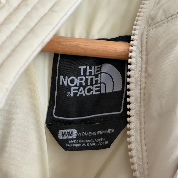 The North Face 550 Puffer Jacket Size Medium Women’s Cream Off White Down Hooded - Image 3