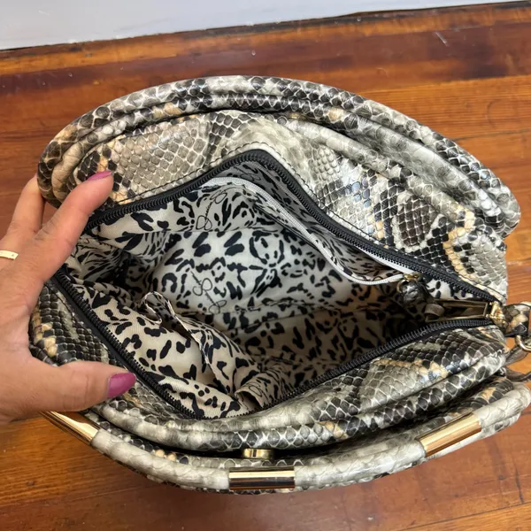 Jessica Simpson Snake-Print Satchel - Neutral Tones - Image 6