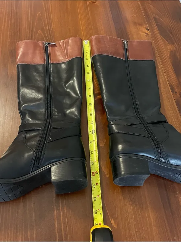 Bandolino Two-Tone Tall Riding Boots - Black & Brown - Image 6