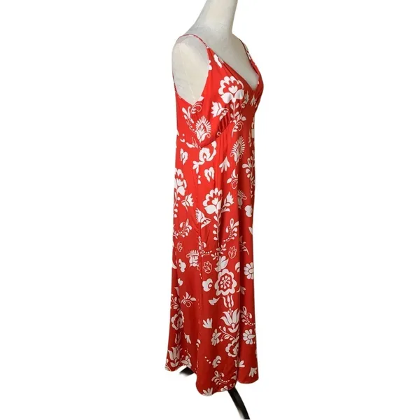 YAS Red Tropical Floral Boho Maxi Dress XL | Resort‎ Beach Vacation Sundress NWT - Image 5