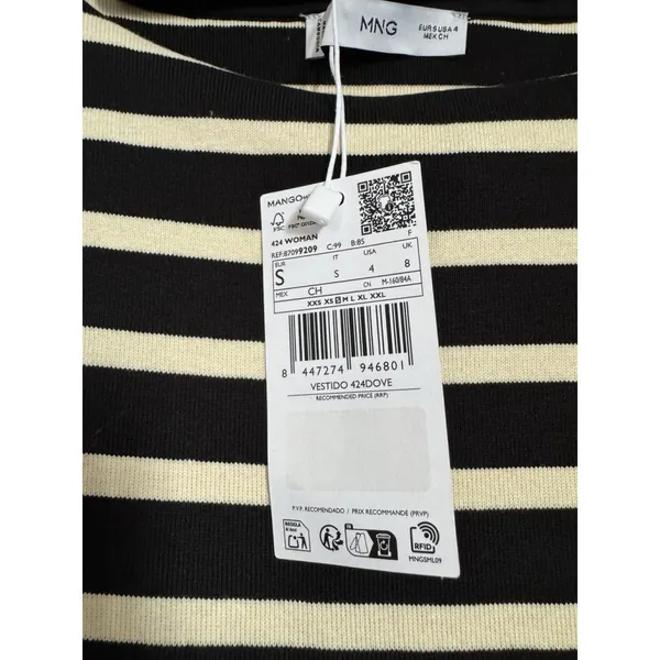 Mango Short Striped Cotton Dress - Image 4