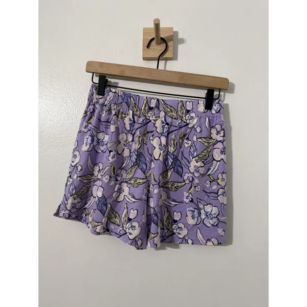 Vera Bradley Women’s Lavender Purple Wild Roses Pull On Lounge Short XS - Image 3