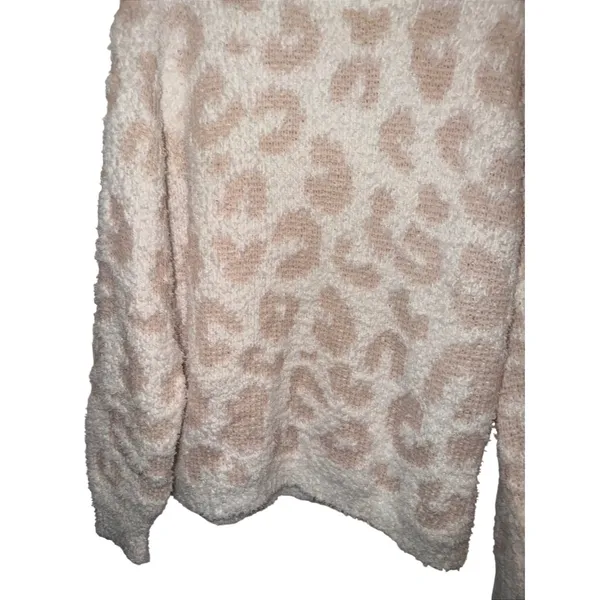 POL Leopard Print Cozy Fuzzy Sweater Long Sleeve Women's‎ Size M - Image 7