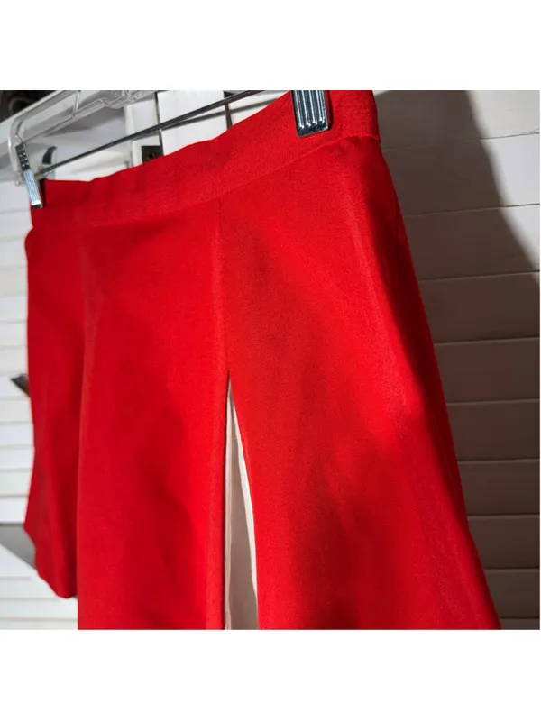 Vintage 90s cheerleader mini skirt white red pleated costume cosplay pinup sz S - Image 12