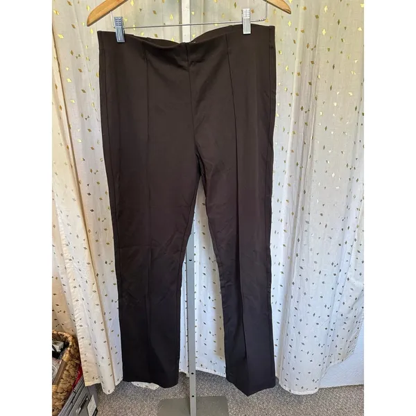 NWT Banana Republic #1897892 Black Pull On Stretch Ponte Pants L - Image 3