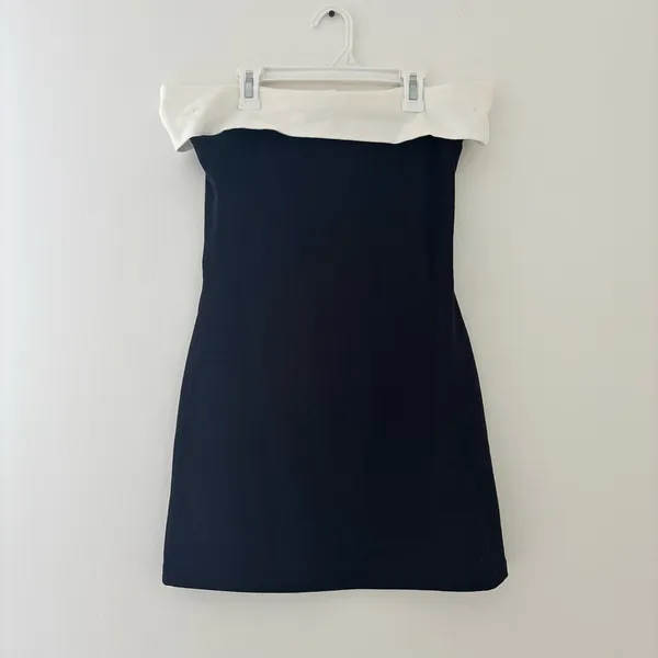 Peppermayo Black and White Diamonds and Pearls Off Shoulder Mini Dress - Image 3