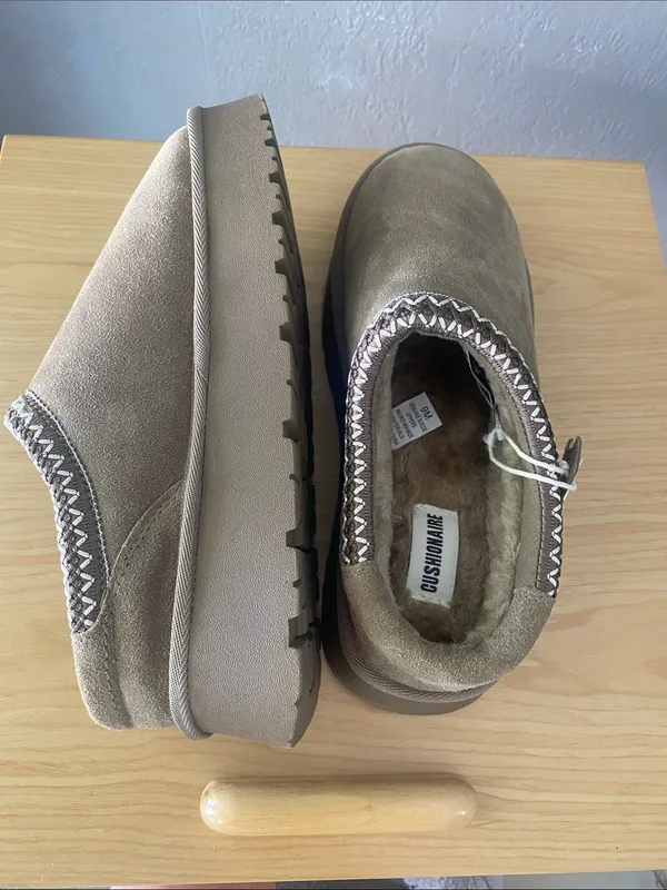 Cushionare Kabuki Cozy Platform Suede shearling slippers NWT 9 - Image 6